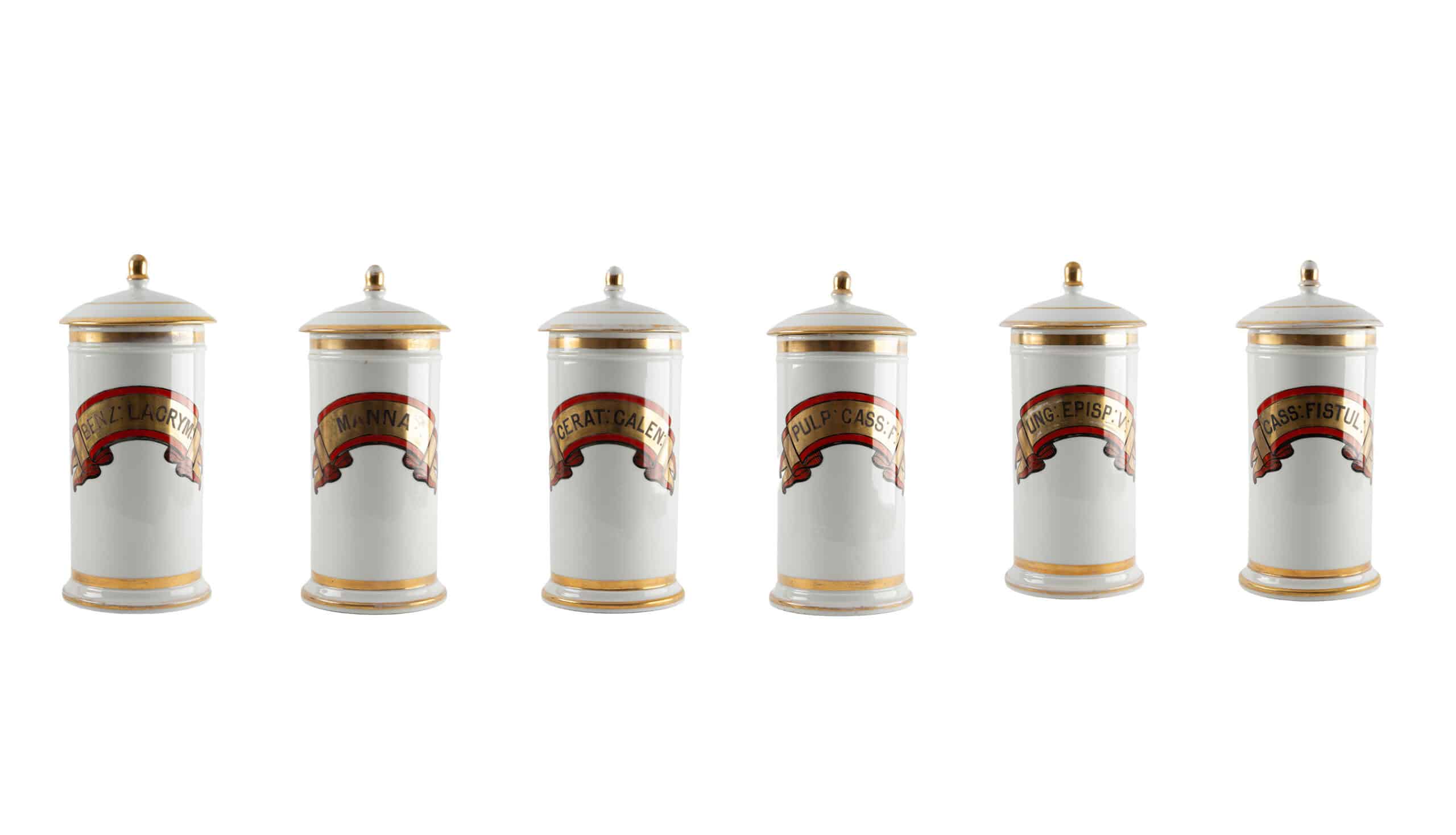 Cabinet of Cures: Six 19th Century Apothecary Jars