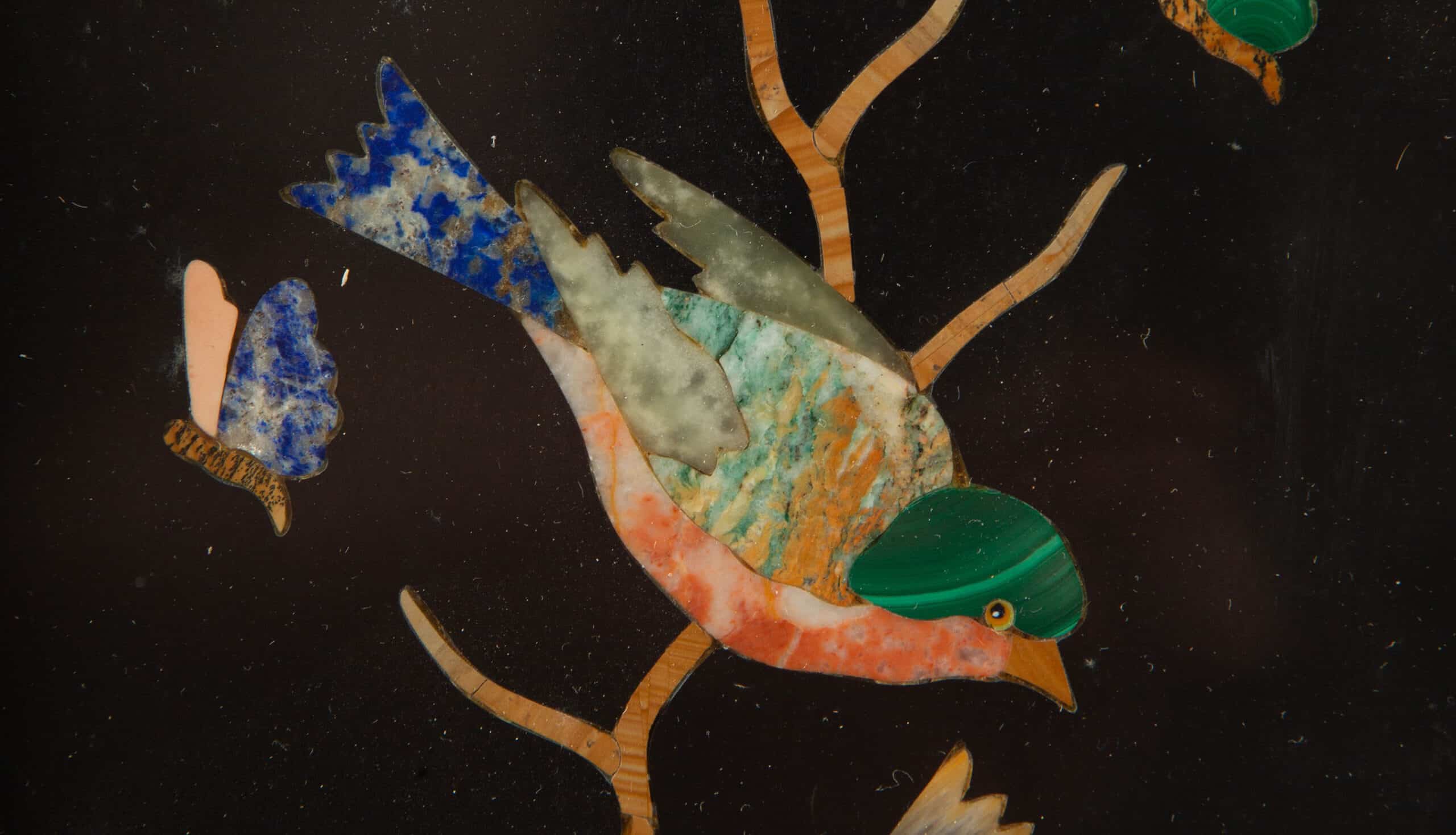 19th Century Grand Tour Pietra Dura of a Birds and Butterflies