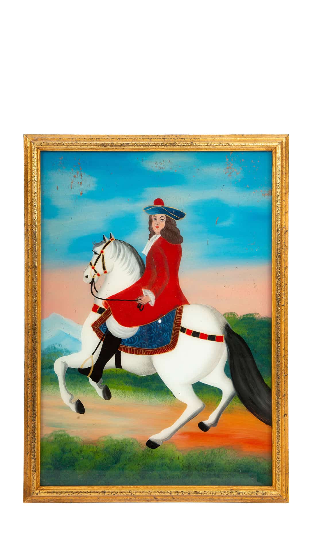 Anglo-Indian School: Églomisé Portrait, 19th Century