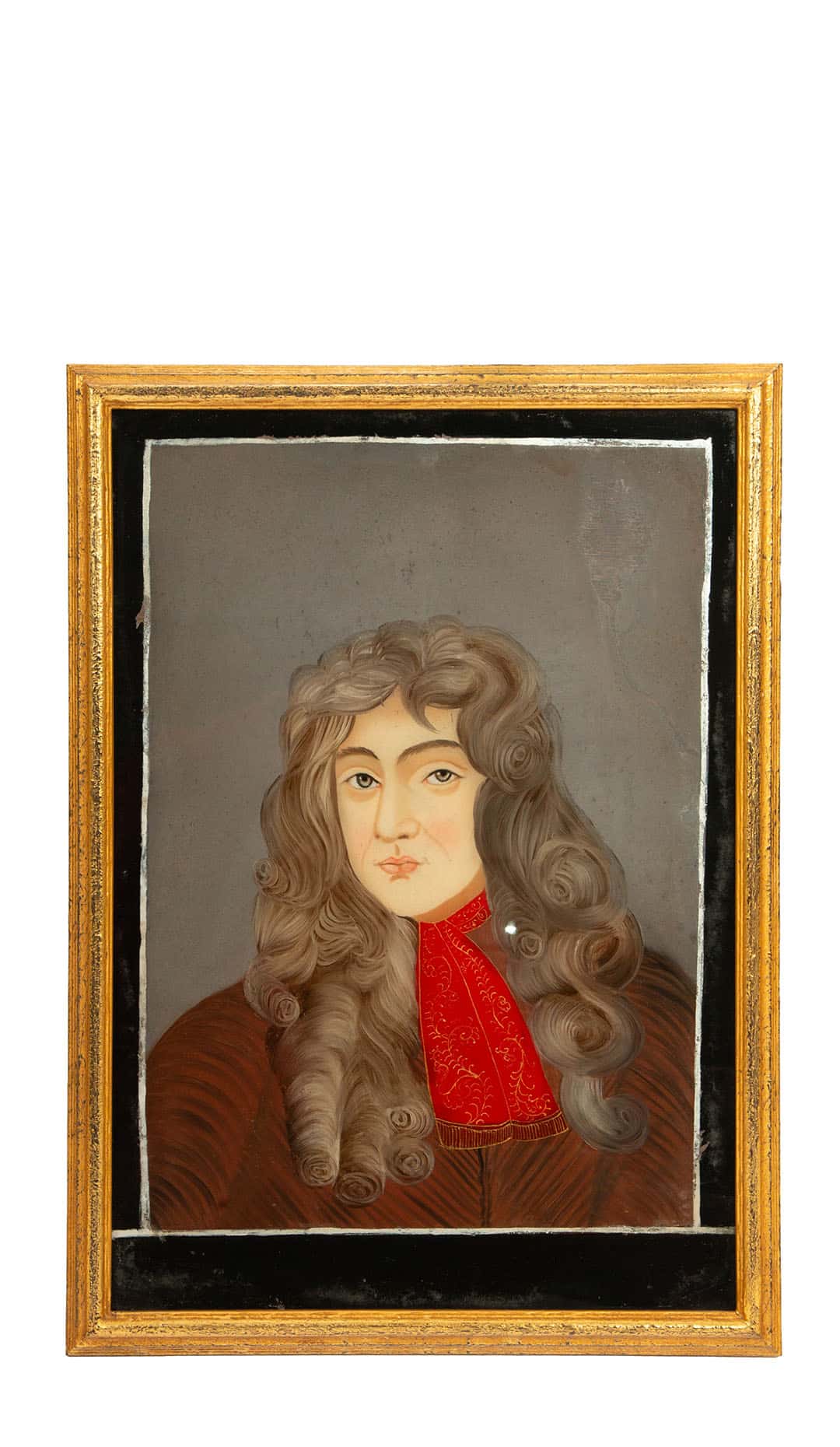 Anglo-Indian School: Églomisé Portrait, 19th Century