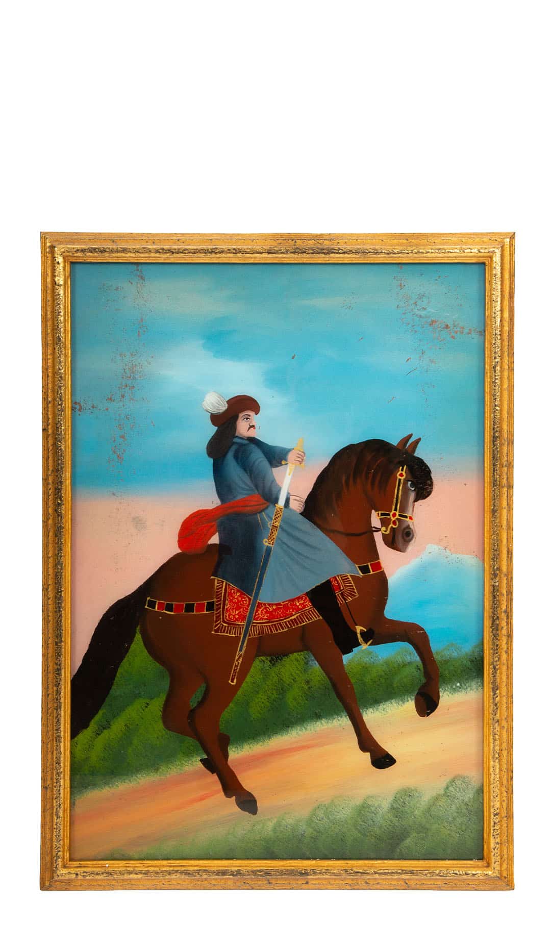 Anglo-Indian School: Églomisé Portrait, 19th Century