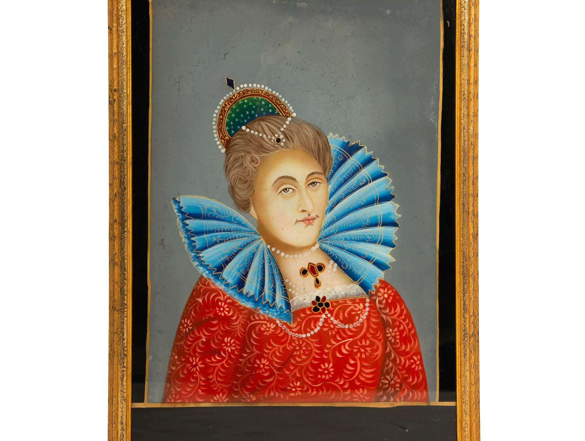 Anglo-Indian School: Églomisé Portrait, 19th Century