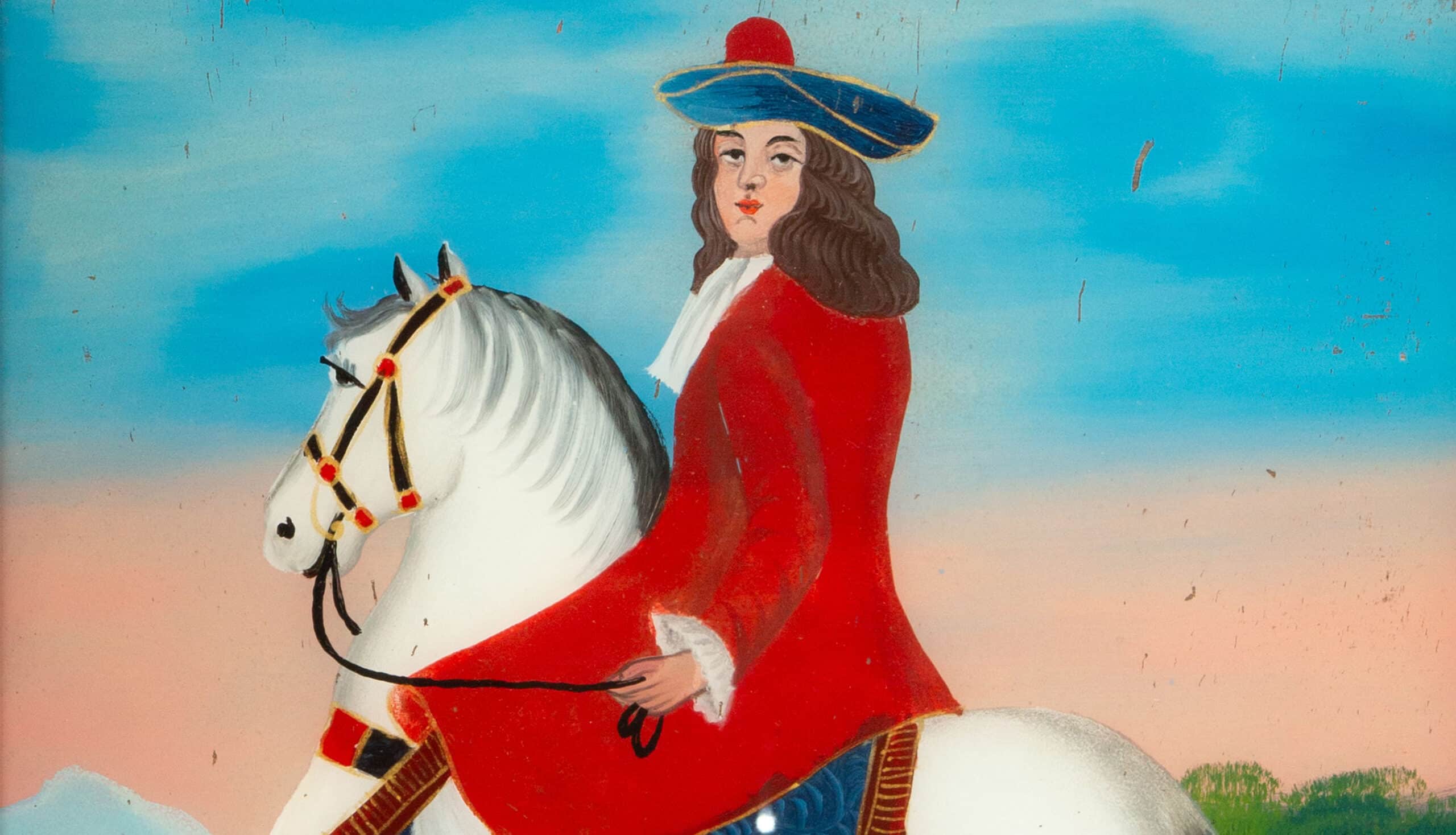 Anglo-Indian School: Églomisé Portrait, 19th Century