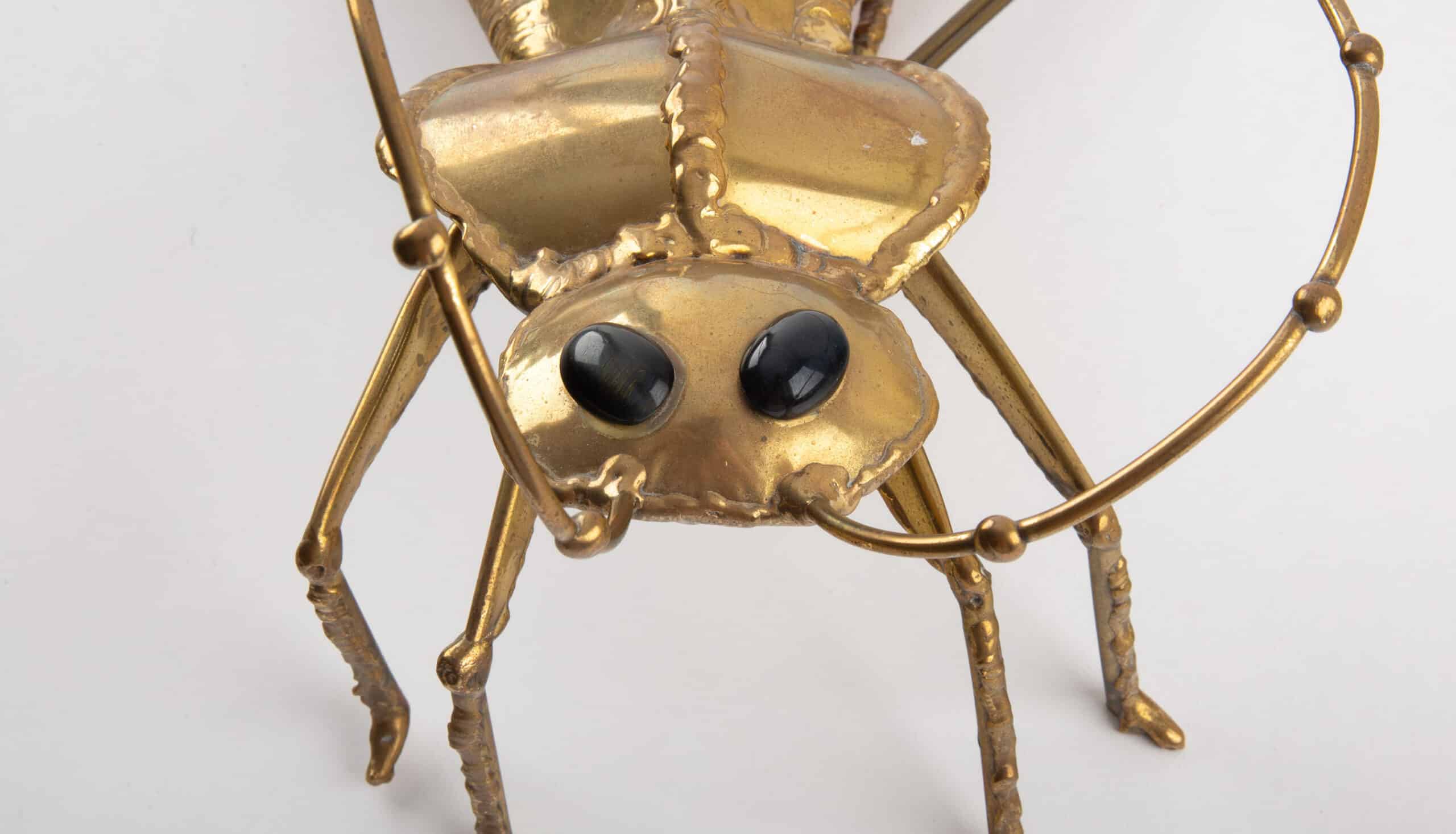 Mid-Century Insect-Form Lamp with Agate Body by Jacques Duval-Brasseur